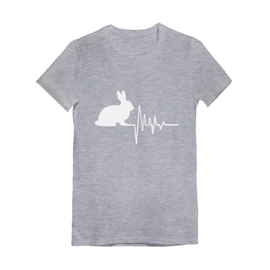 Rabbit Pulse Cute Easter Bunny Lovers Gift Idea Toddler Kids Girls’ Fitted T-Shirt