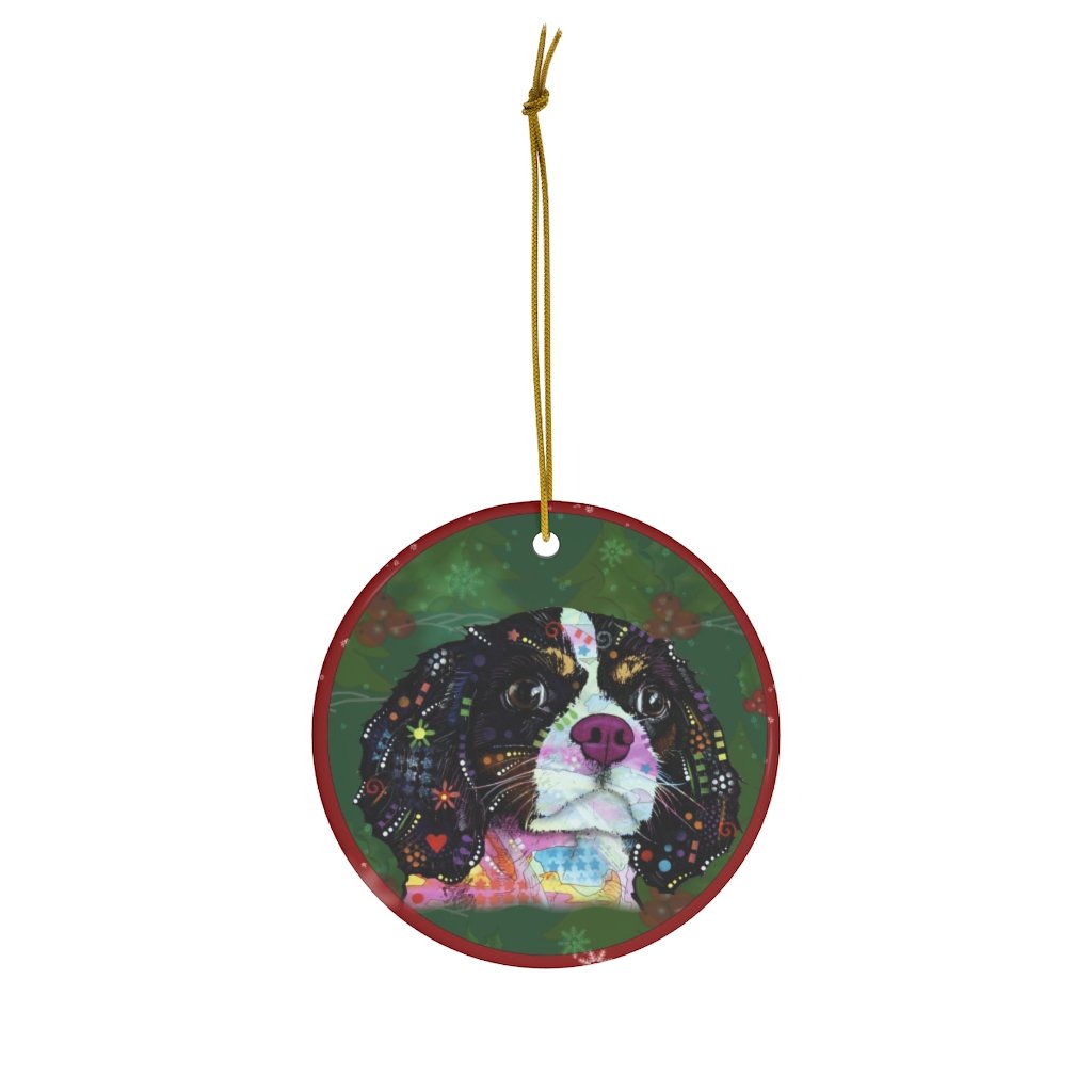 Cavalier King Charles Spaniel Design Ceramic Christmas Ornaments – Dean Russo Art