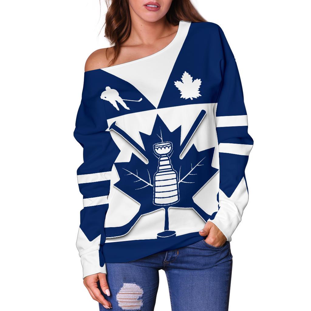 Canada Hockey Maple Leaf Champion Off Shoulder Sweater K4 – Karipun