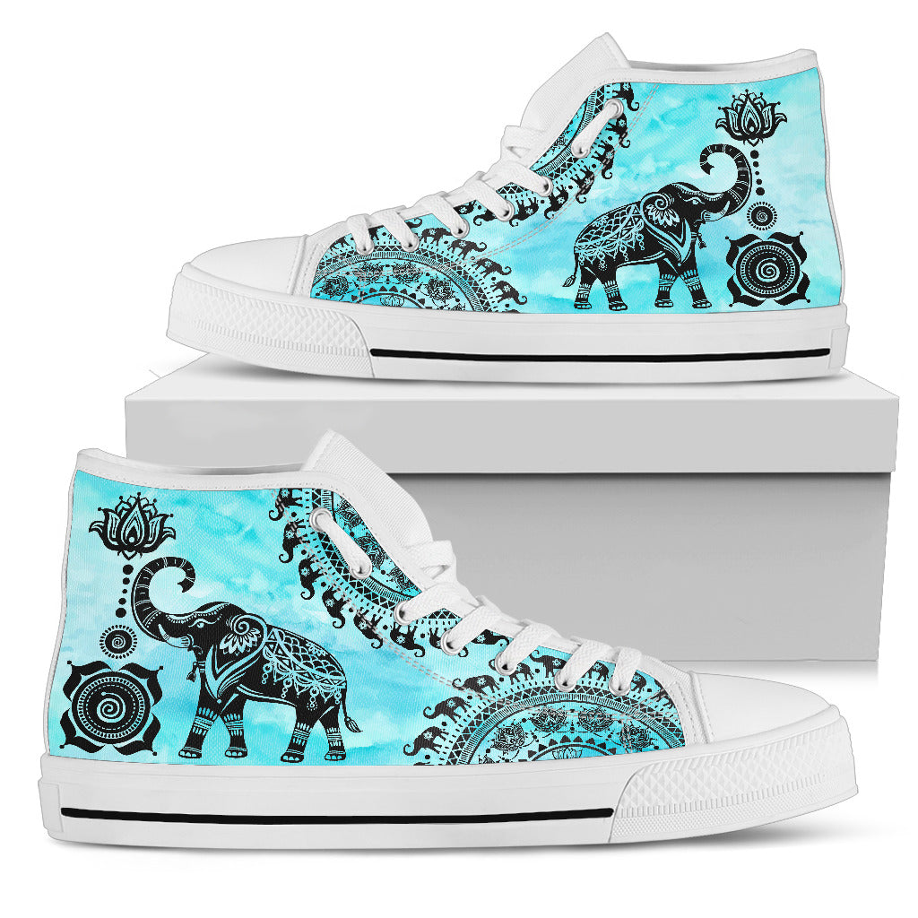 Turquoise Mandala Elephant Shoes