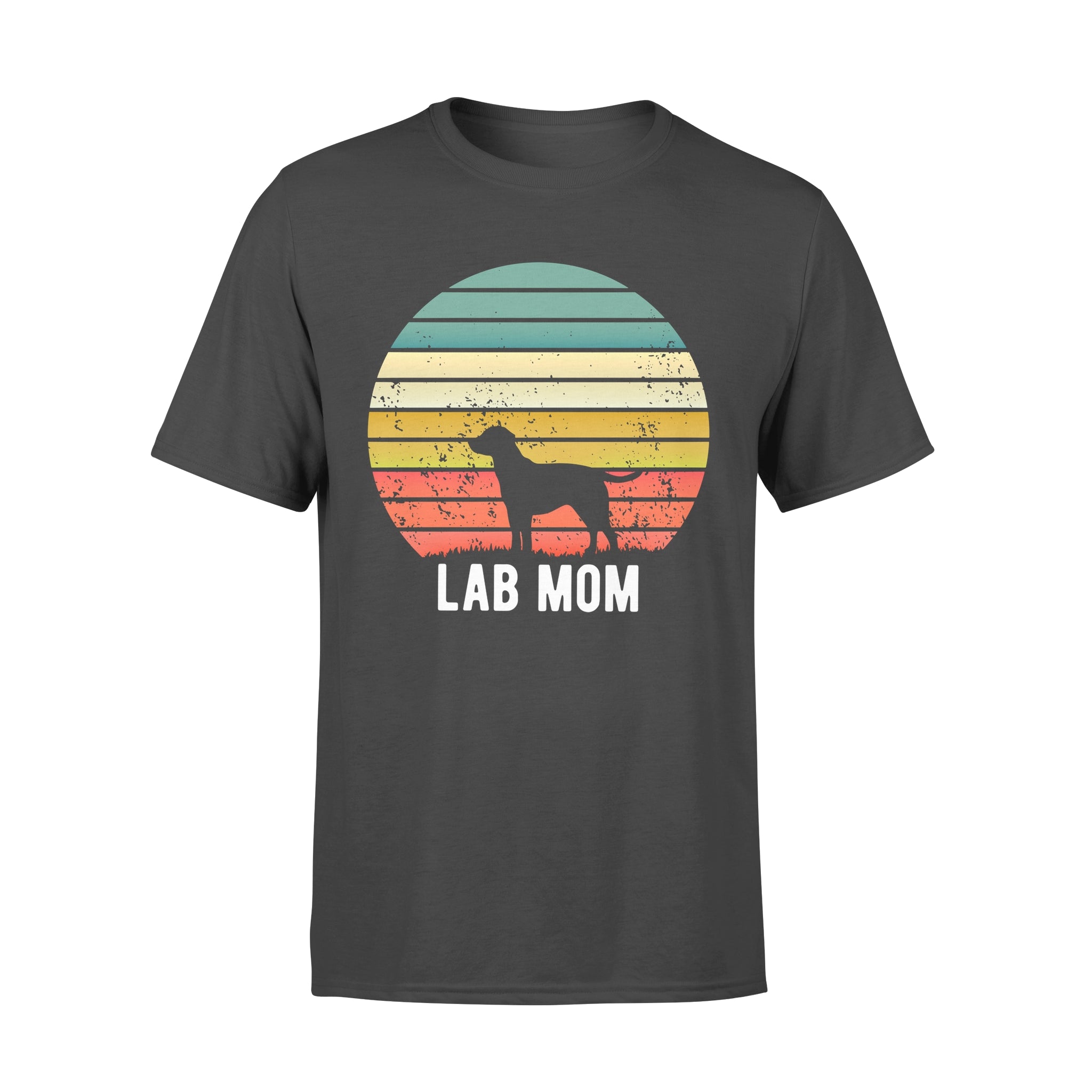 Dog gift idea Lab Mom Labrador Retro Sunset Puppy Lover T-Shirt – Standard T-shirt