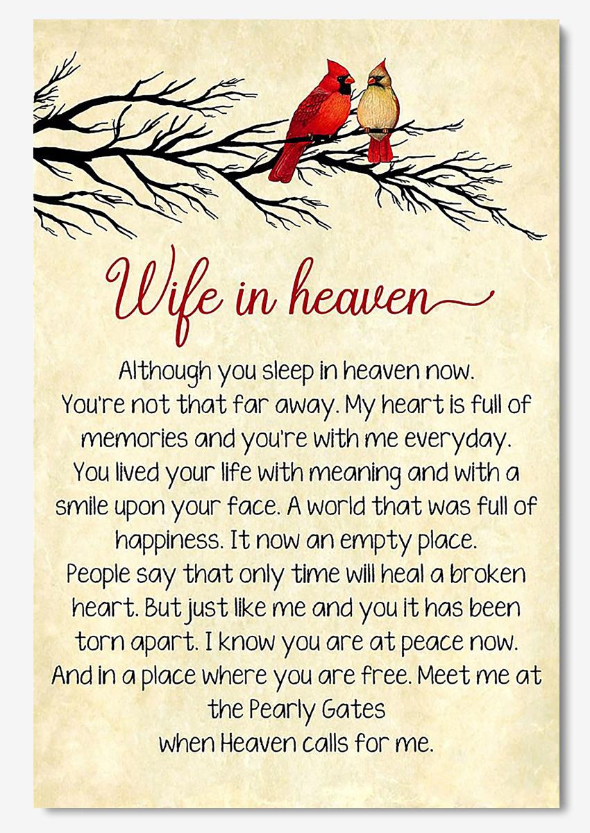 Wife In Heaven Quote Wall Art For Couple Wife Birhday Home Decor Poster