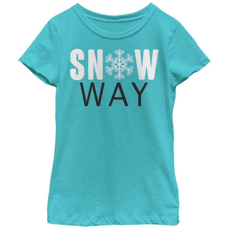 Lost Gods Girl’s Christmas Snow Way  T Shirt Tahiti Blue XS