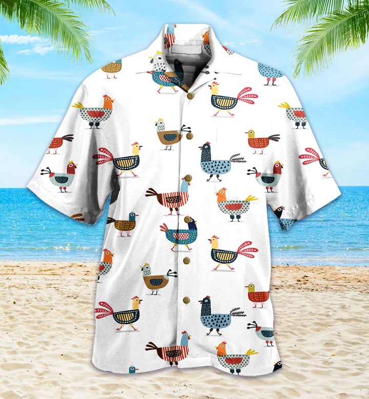 Chicken Love Pattern Colorful Hawaii Shirt Ha104367