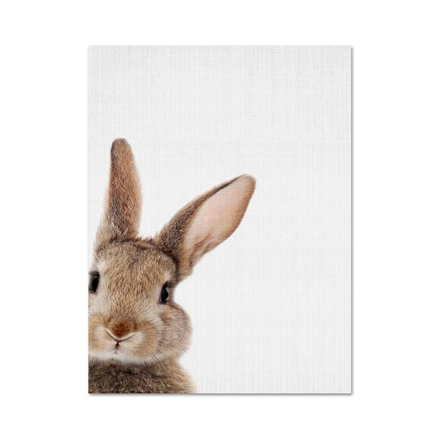 Kawaii Rabbit Canvas Printings Nordic Woodland Animal Poster Wall Art Brown Bunny Print Painting Pictures Kid Bedroom Decor alx