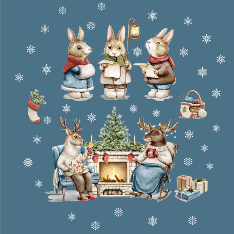 2022 Winter Christmas Glass Decoration Stickers Rabbit Christmas Tree Elk Kid’s Room Window Decor Decals alx