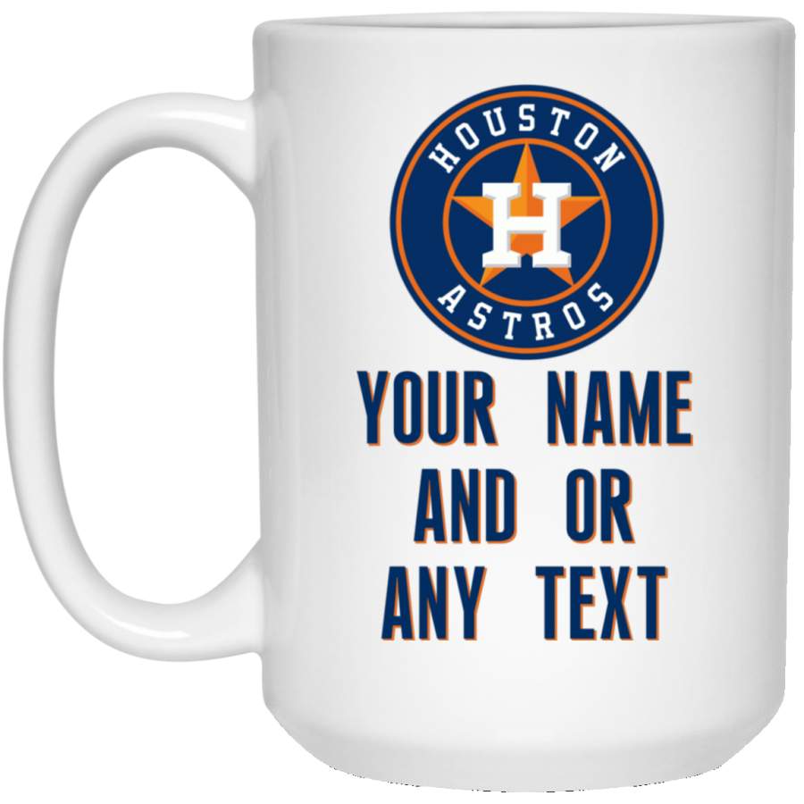 Custom Personalized Houston Astros Logo Example (white mugs) 21504 15 oz. White Mug