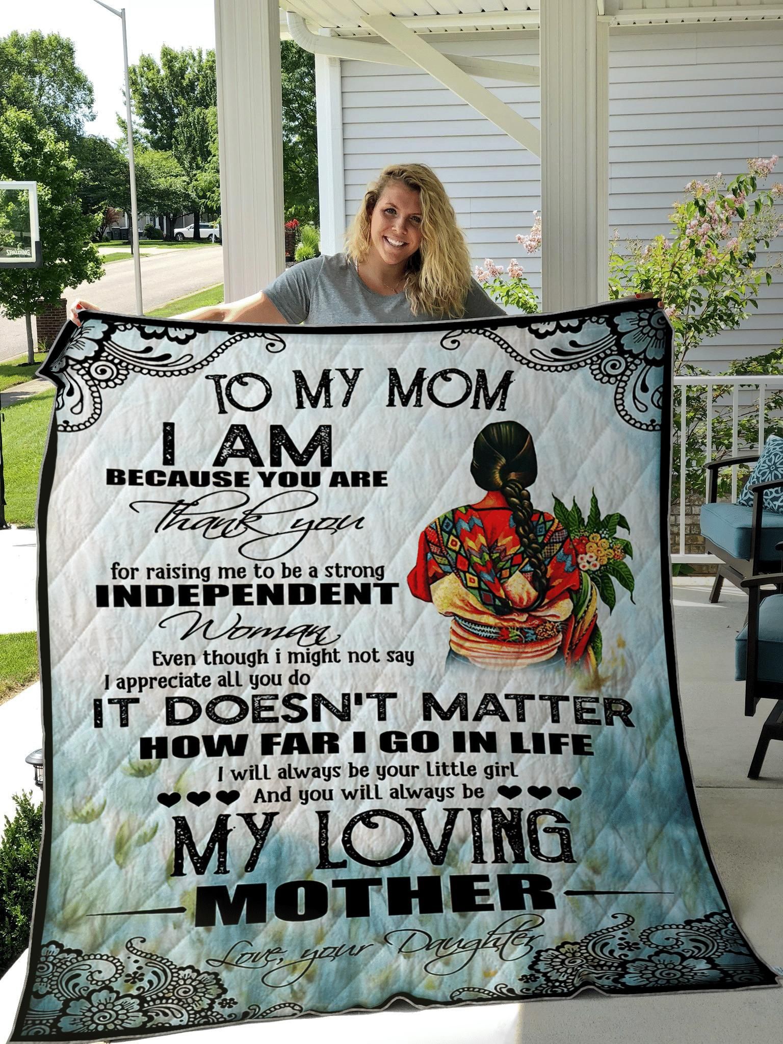 To My Mexican Mom I’Ll Always Be Your Little Girl Fleece Quilt