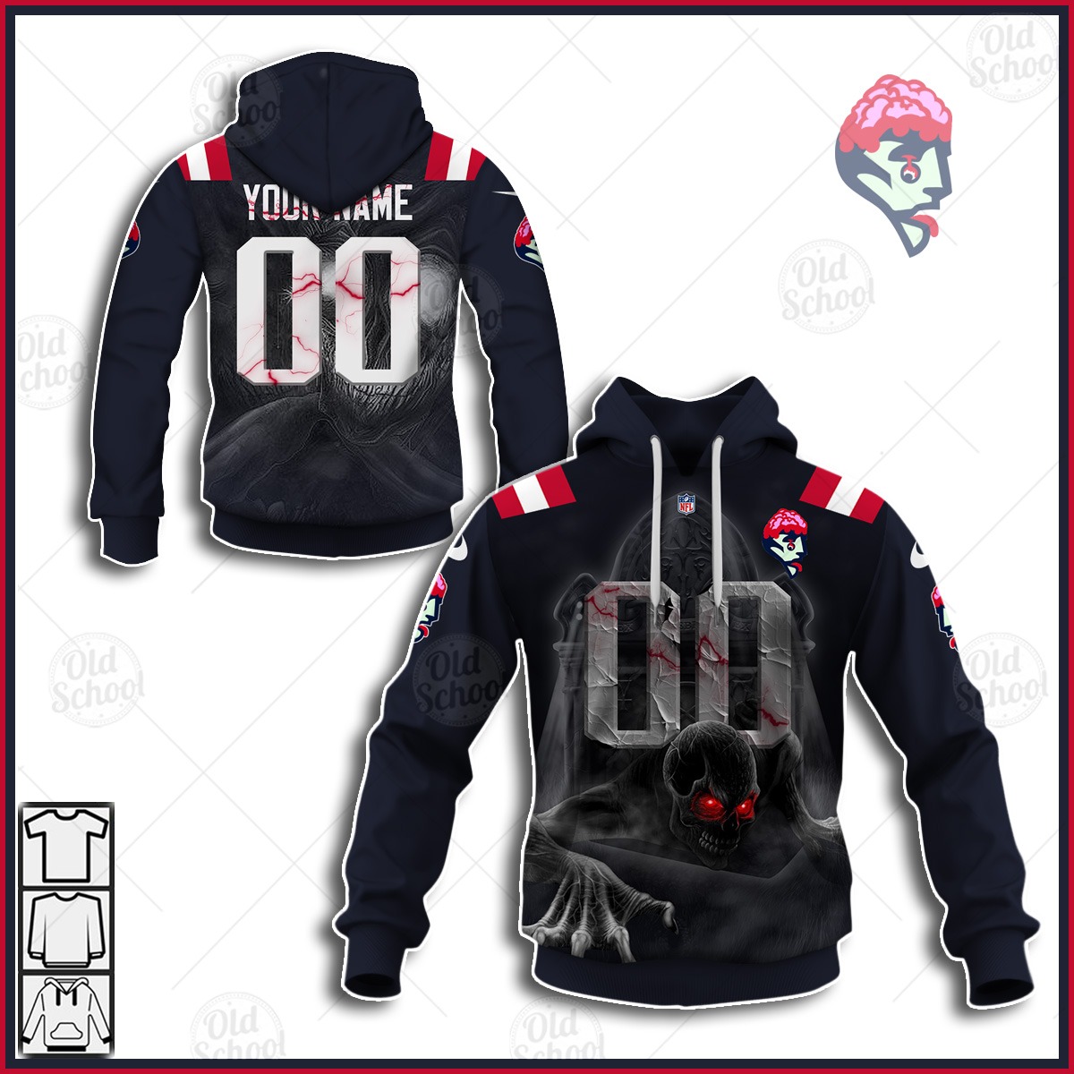 Personalized New England Patriots 2020 Halloween Jersey Personalize Hoodie