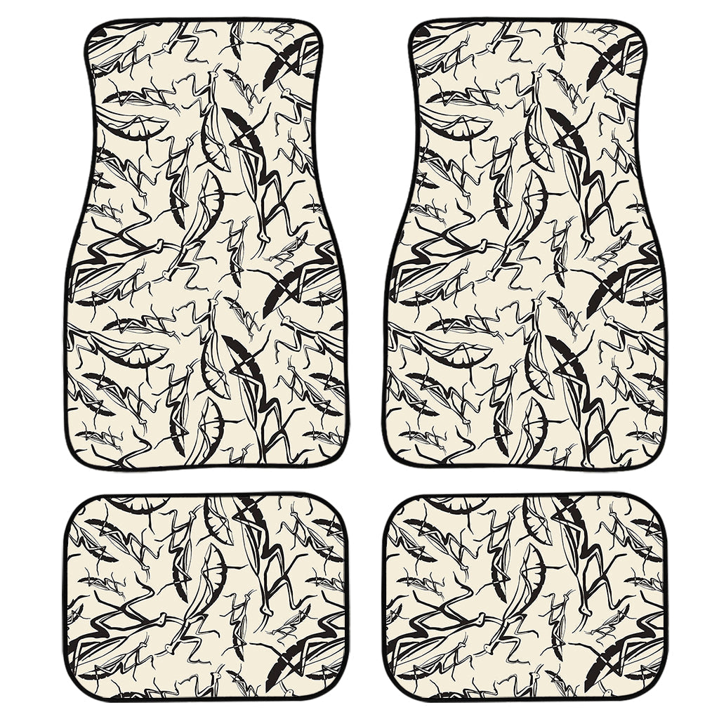 Hand Drawn Mantis Pattern Print Front And Back Car Floor Mats, Front Car Mat