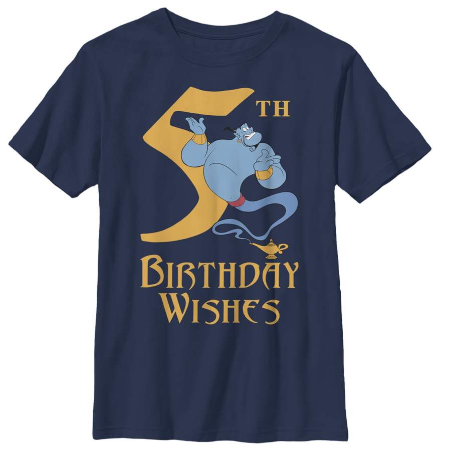 Aladdin Boy’s Genie 5th Birthday Wishes  T Shirt