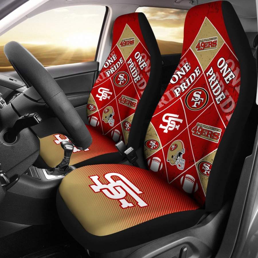 Colorful Pride Flag San Francisco 49ers Car Seat Covers