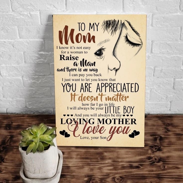 & Canvas | Mom Canvas, To My Mom, Loving Mother, I Love You, Birthday Gifts For Daughter, Daughter Quote, Home Decor, Christmas