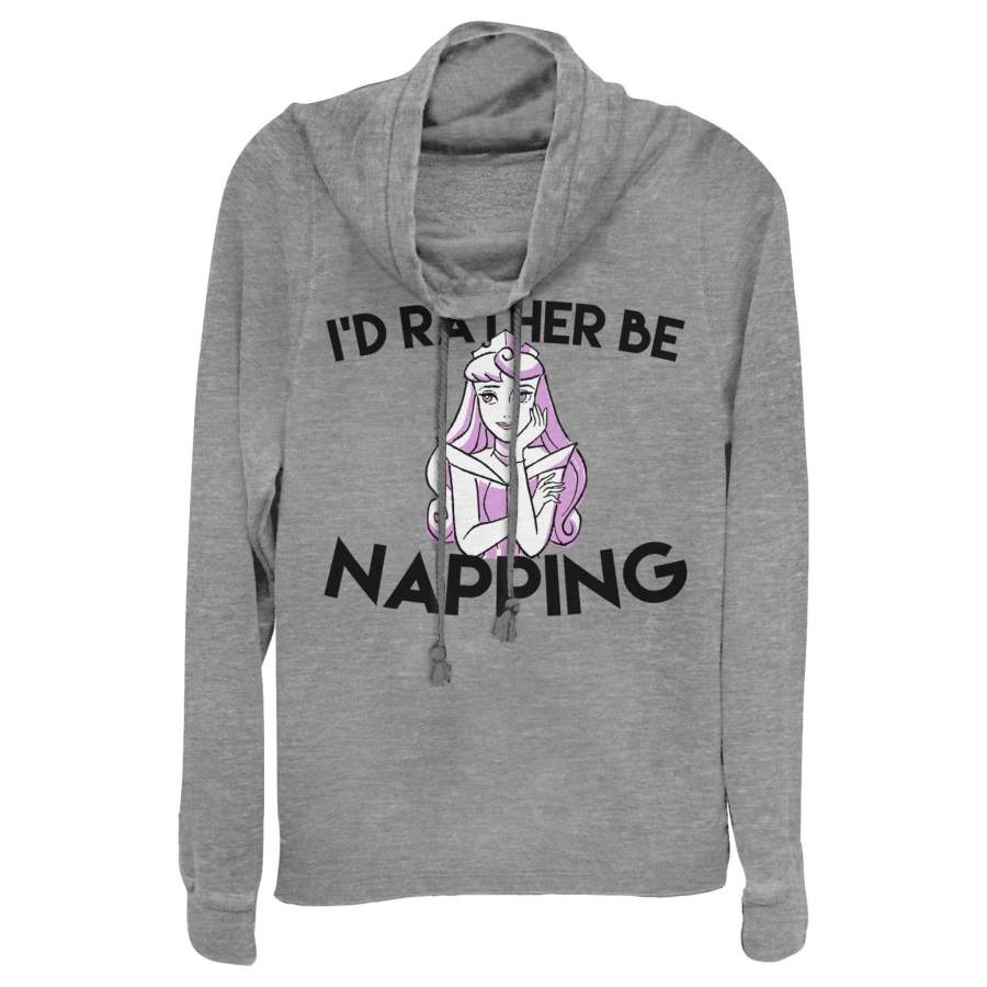 Sleeping Beauty Junior’s Aurora Rather Nap  Cowl Neck Sweatshirt