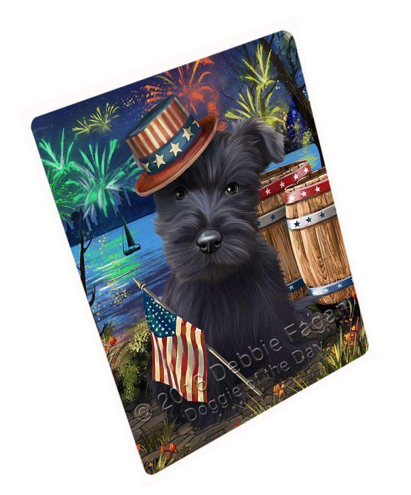 4Th Of July Independence Day Fireworks Scottish Terrier Dog At The Lake Blanket Blnkt77061