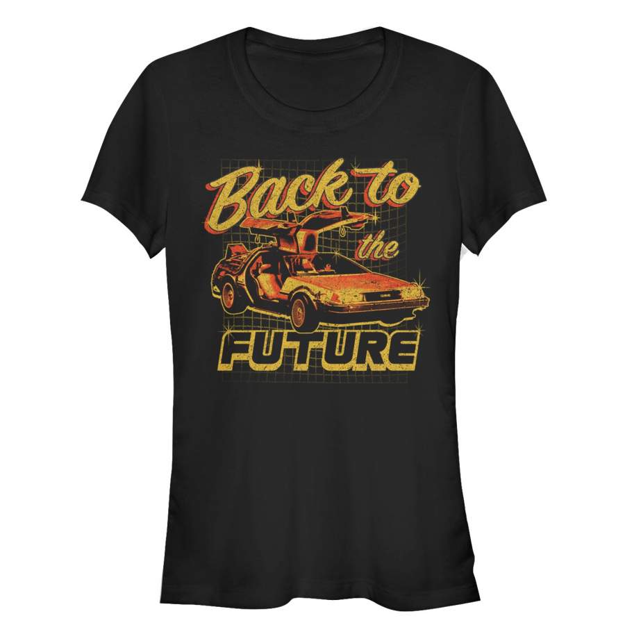 Back to the Future Junior’s DeLorean Schematic Print  T Shirt