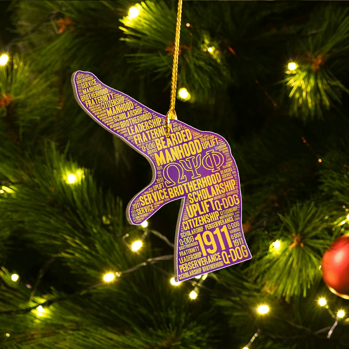 Getteestore Ornament – Omega Psi Phi Handsign Custom Shape Ornament A31