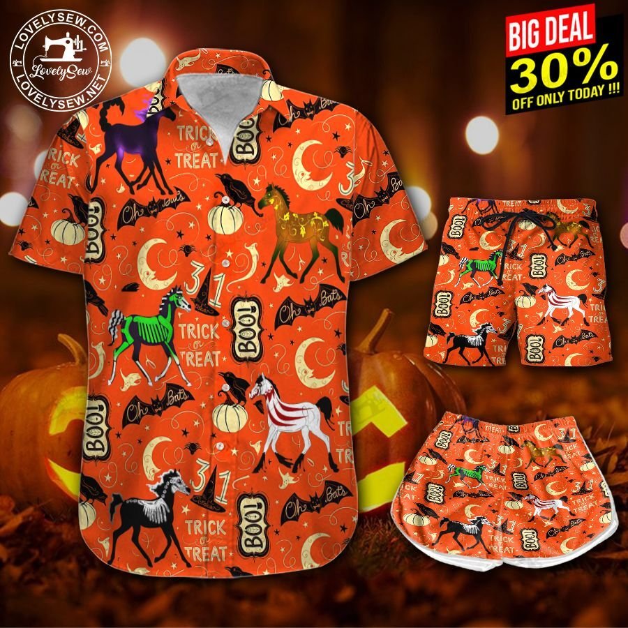 Horse Halloween Hawaiian Shirt Shorts Ha111294