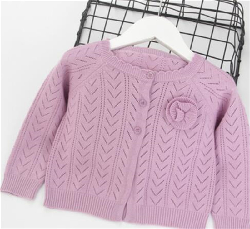 2019 Baby Girls Cardigan Sweaters Cotton Thin Long Sleeve Kids Girl Cardigan Spring Summer Knitting Jacket AA3837 alx