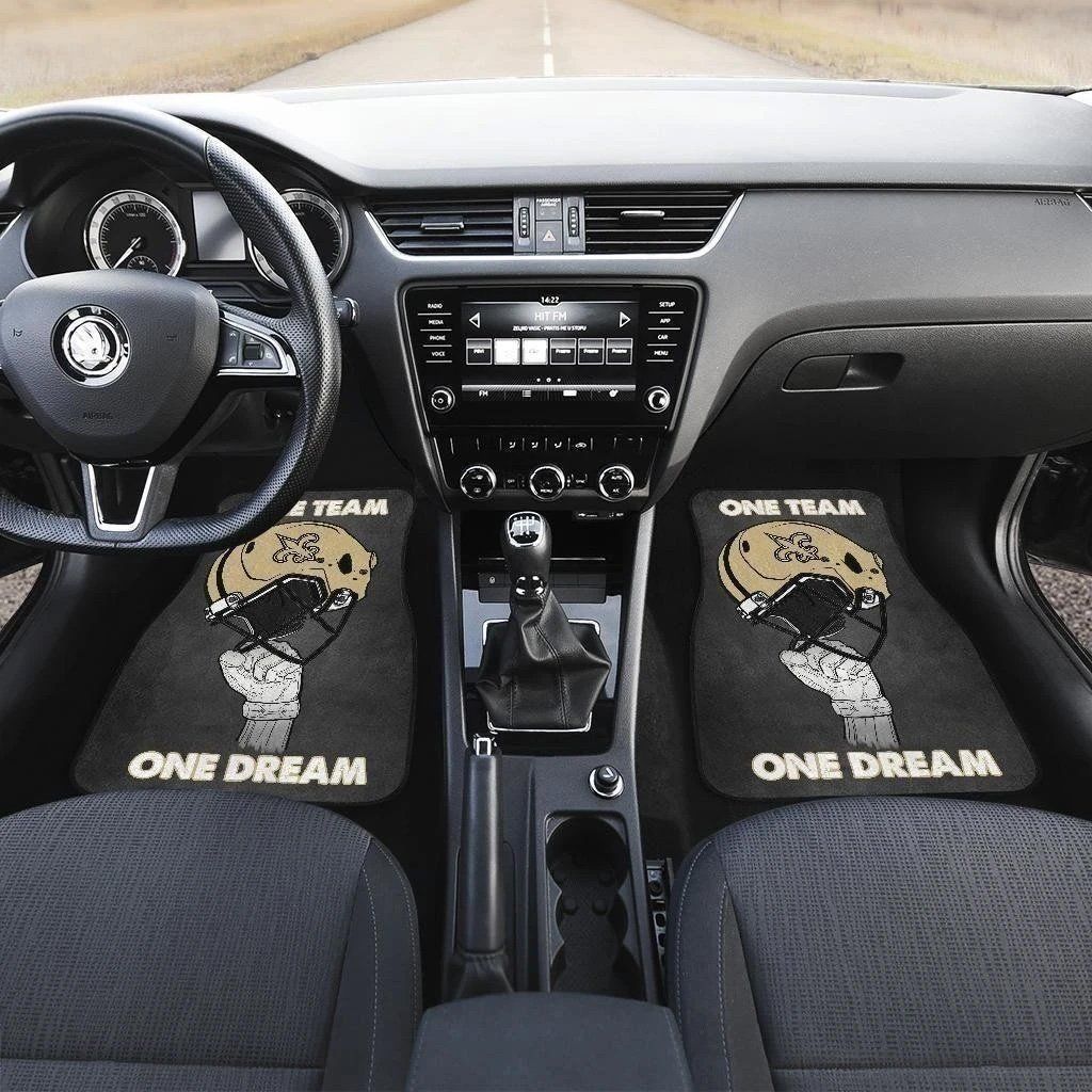 One Team One Dream New Orleans Saints Car Floor Mats Personalized Car Seat Floor Mat Custom Print