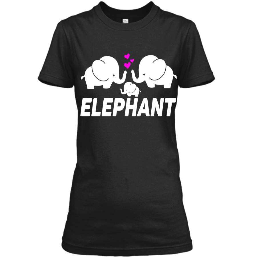 Men_s Women_s T Shirt Three Elephants Family Ladies Custom