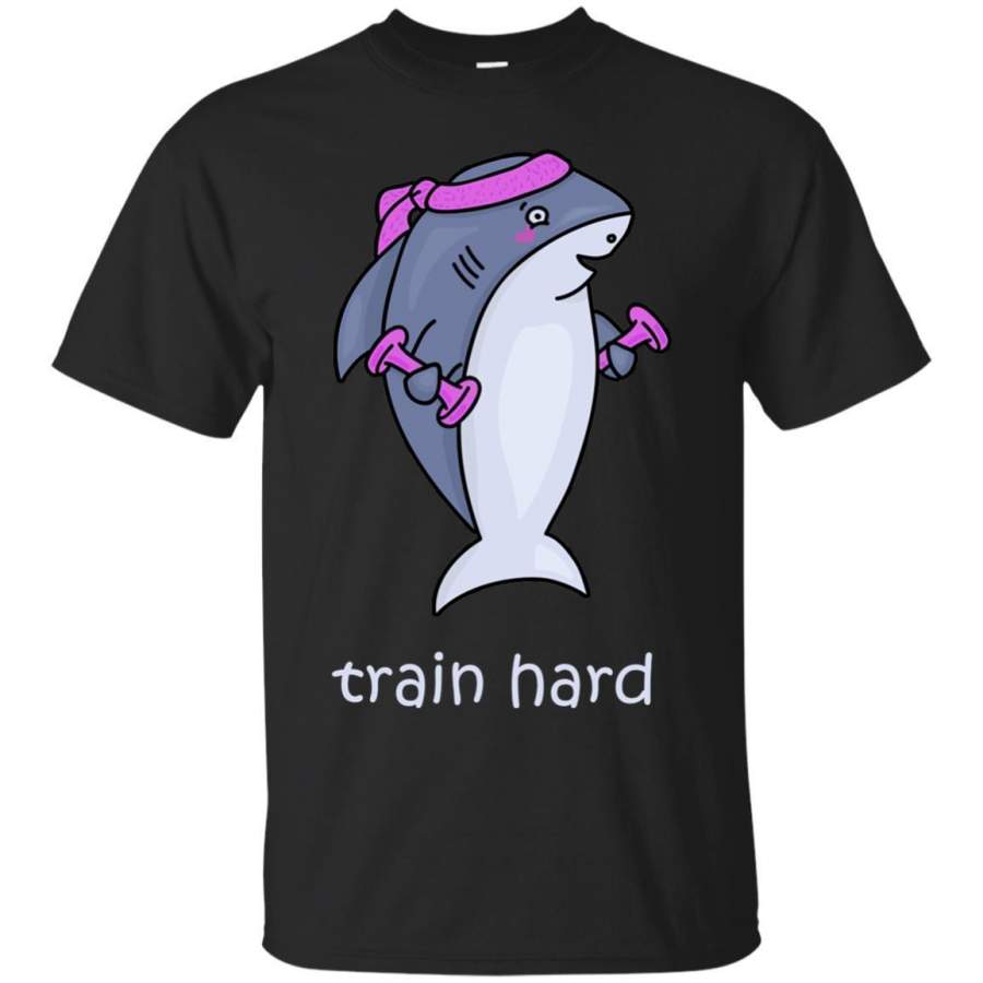 AGR Train Hard Shirt  Funny Shark Gym Shirt Jaq T-shirt