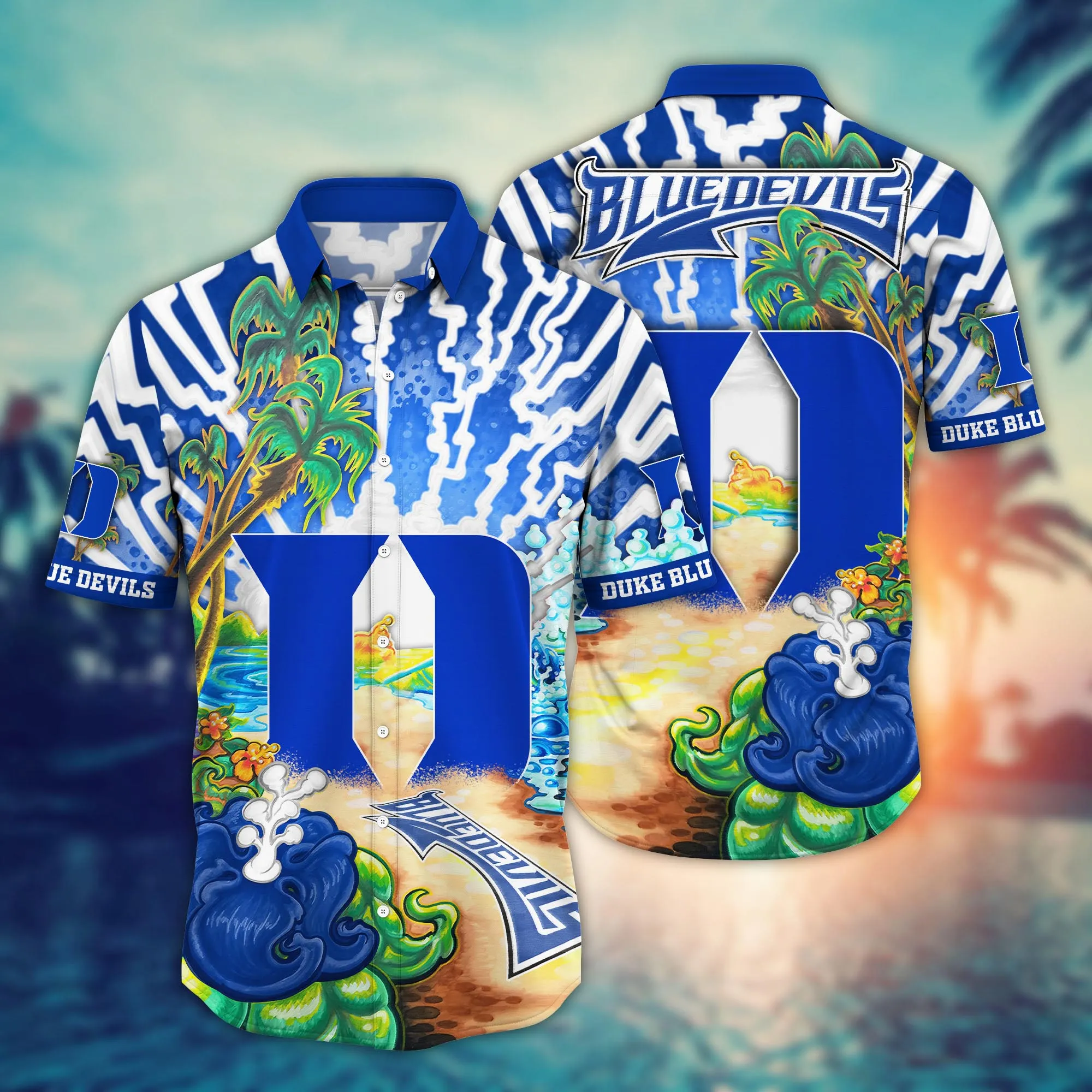 Duke Blue Devils NCCA Hawaiian Shirt Beach Ballstime Aloha Shirt