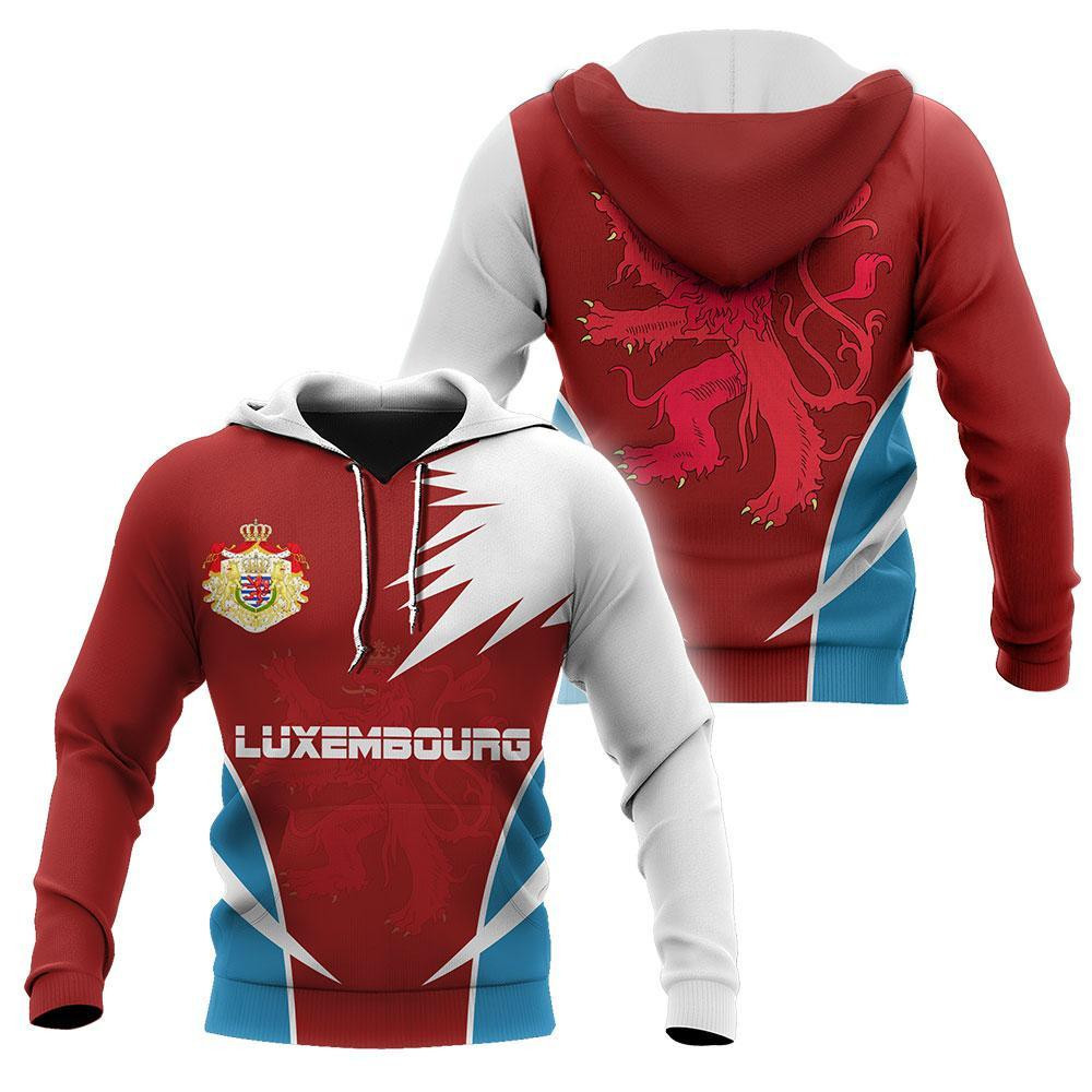 Luxembourg Cloak Of Arm All Over Printed Hoodie For Men And Women