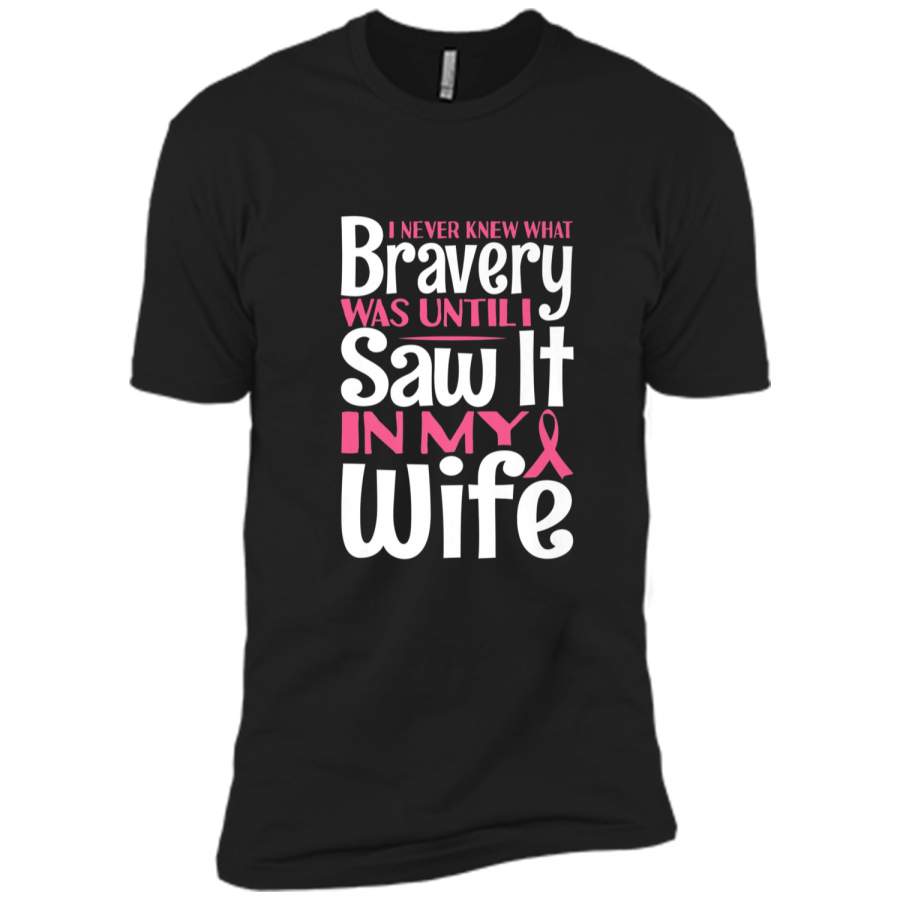 Breast Cancer Shirt Bravery Husband Tee Men Dad Grandpa Gift Next Level Premium Short Sleeve Tee