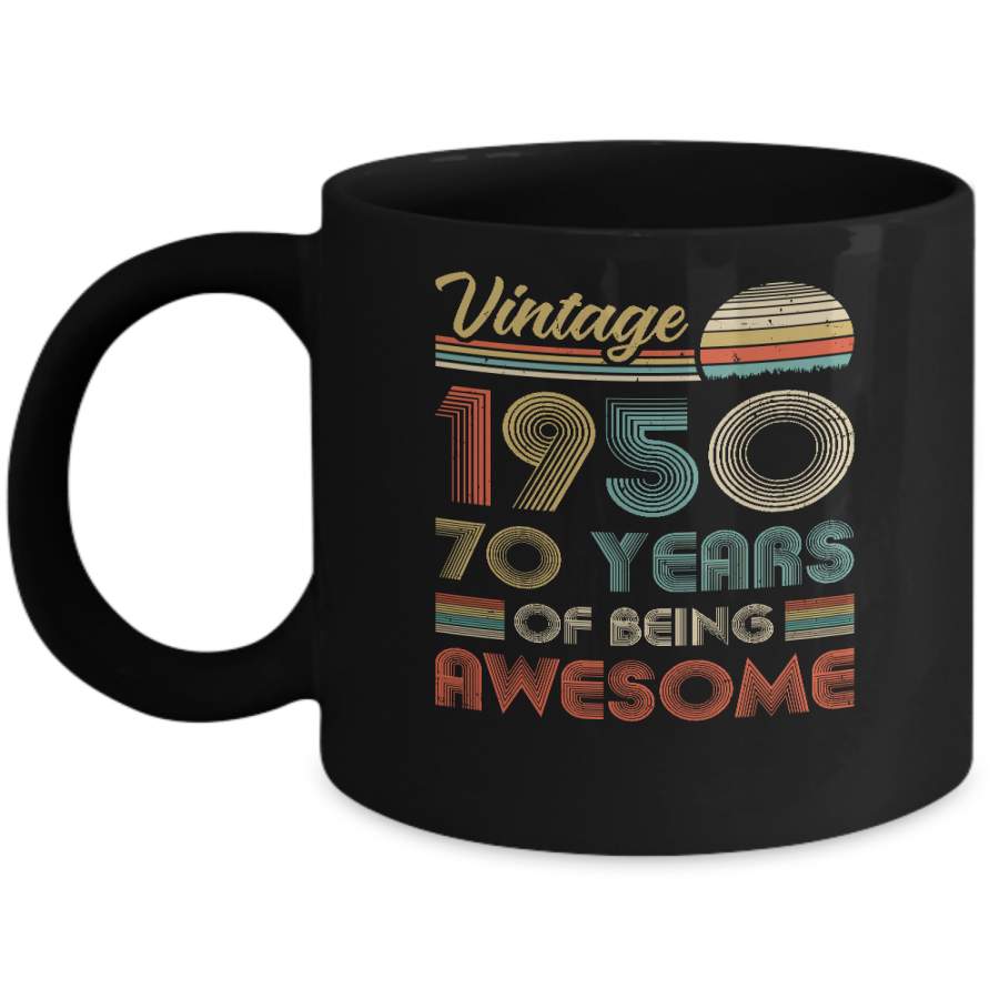 Vintage 1950 70th Birthday Gift 70 Years Old Mug