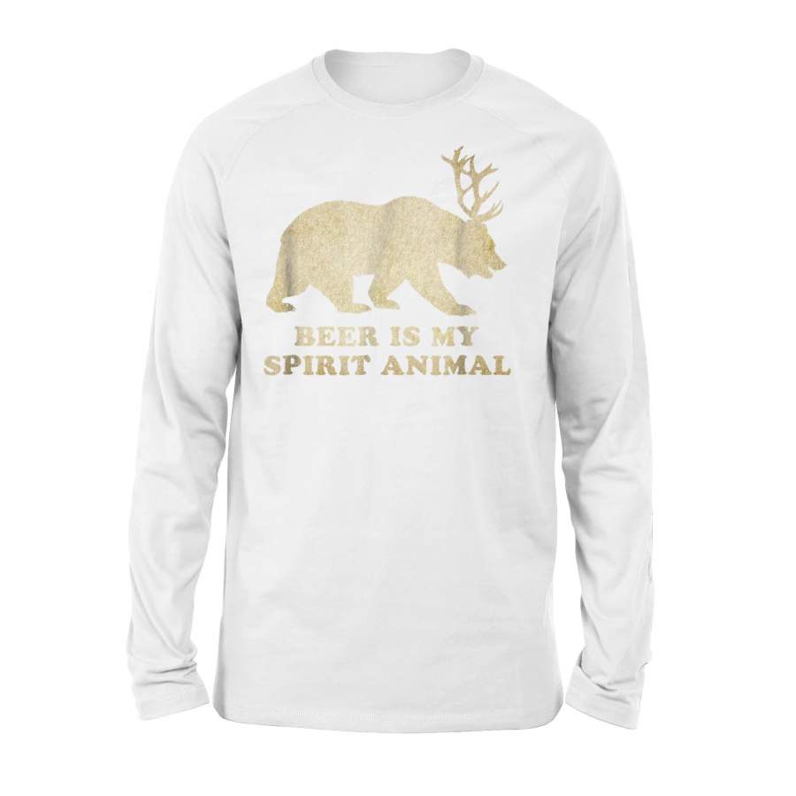Beer Is My Spirit Animal Bear+Deer=Beer Long Sleeve T-Shirt