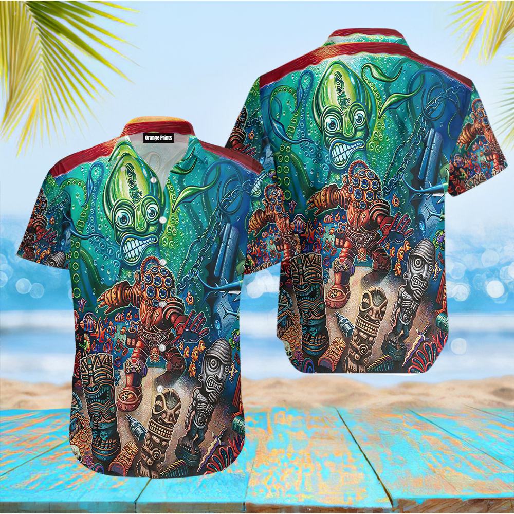 Aloha Shirts Tiki Deep In The Sea Hawaiian Shirt – For Men And Women