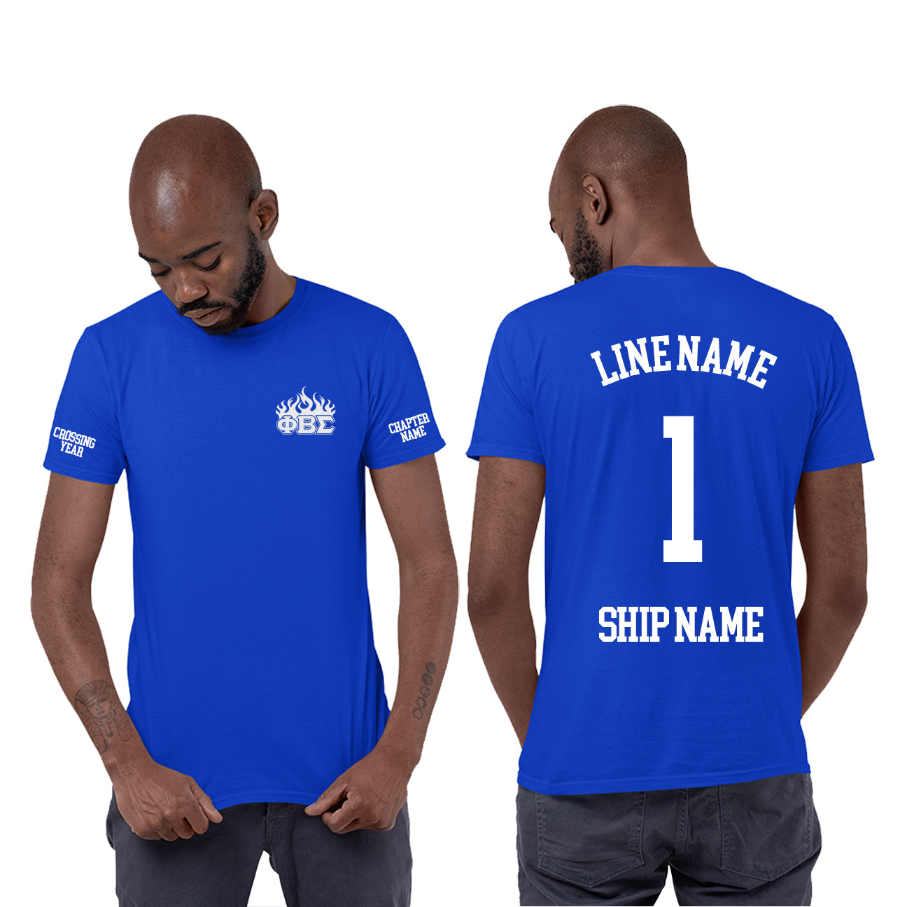 Phi Beta Sigma Embroidered Line T-Shirts