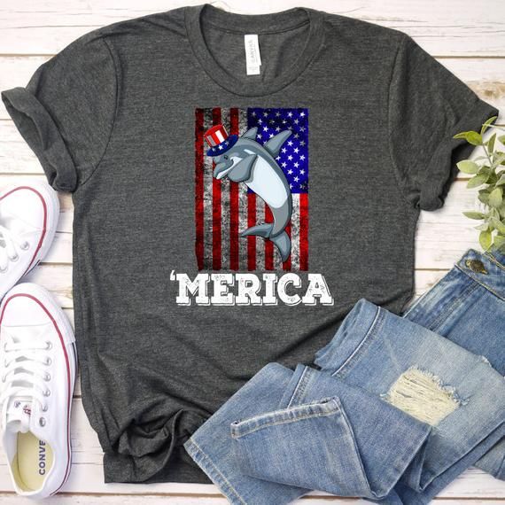 Dolphin Merica Dabbing 4th of July Shirt Tank Top Hoodie 4th of July Shirt Usa Shirt Patriotic Shirt American Shirt 4th of July Gift