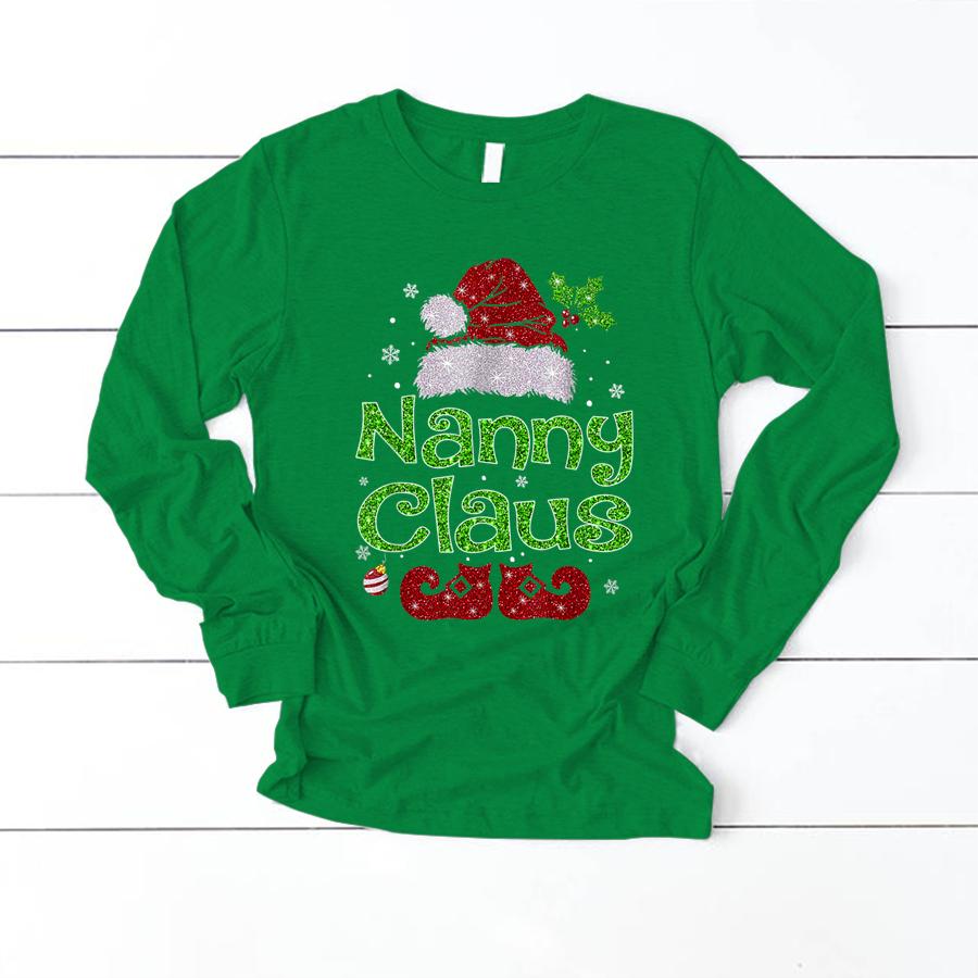 Nanny Claus Shirt Christmas Pajama Family Matching Xmas T Shirt