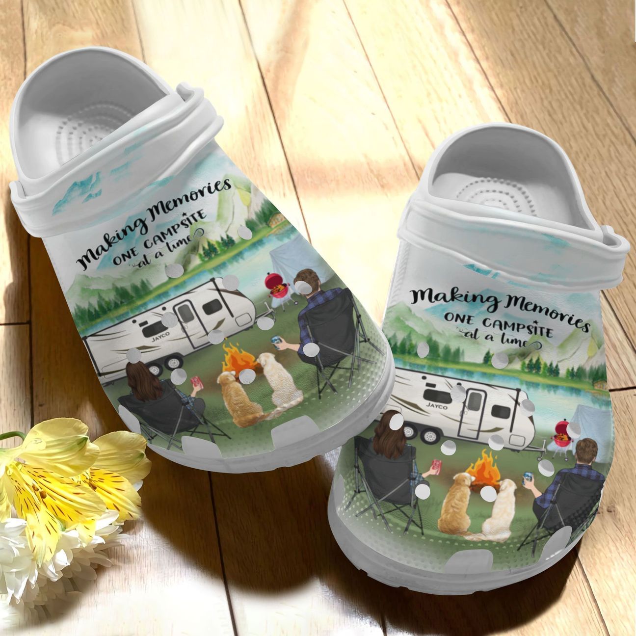 Camping Personalize Clog, Custom Name, Text, Fashion Style For Women, Men, Kid, Print 3D Making Memories