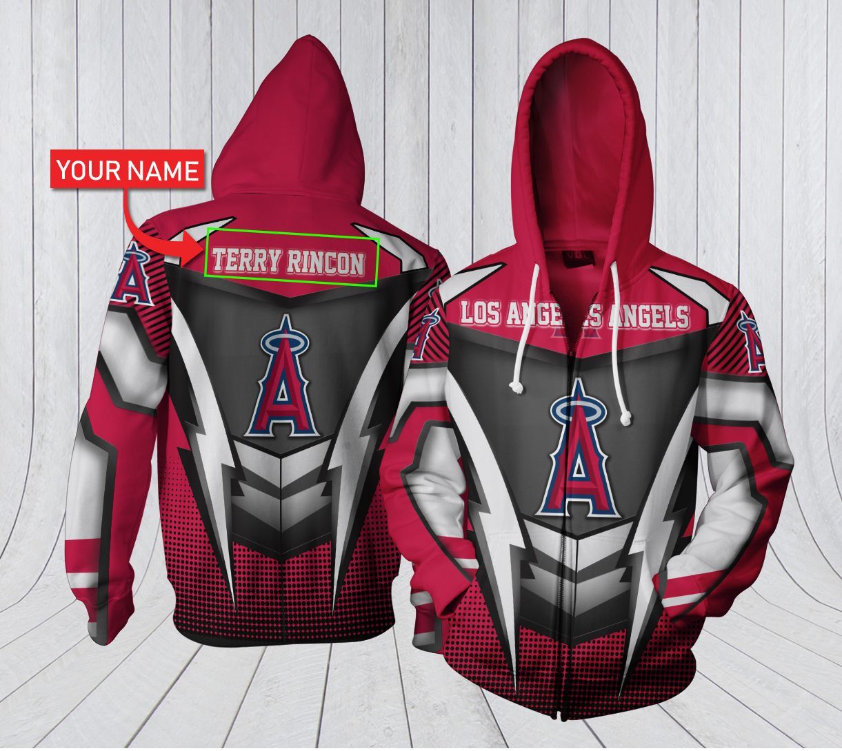 HA3D07CT0125 Los Angeles Angels 3D Clothing Personalized