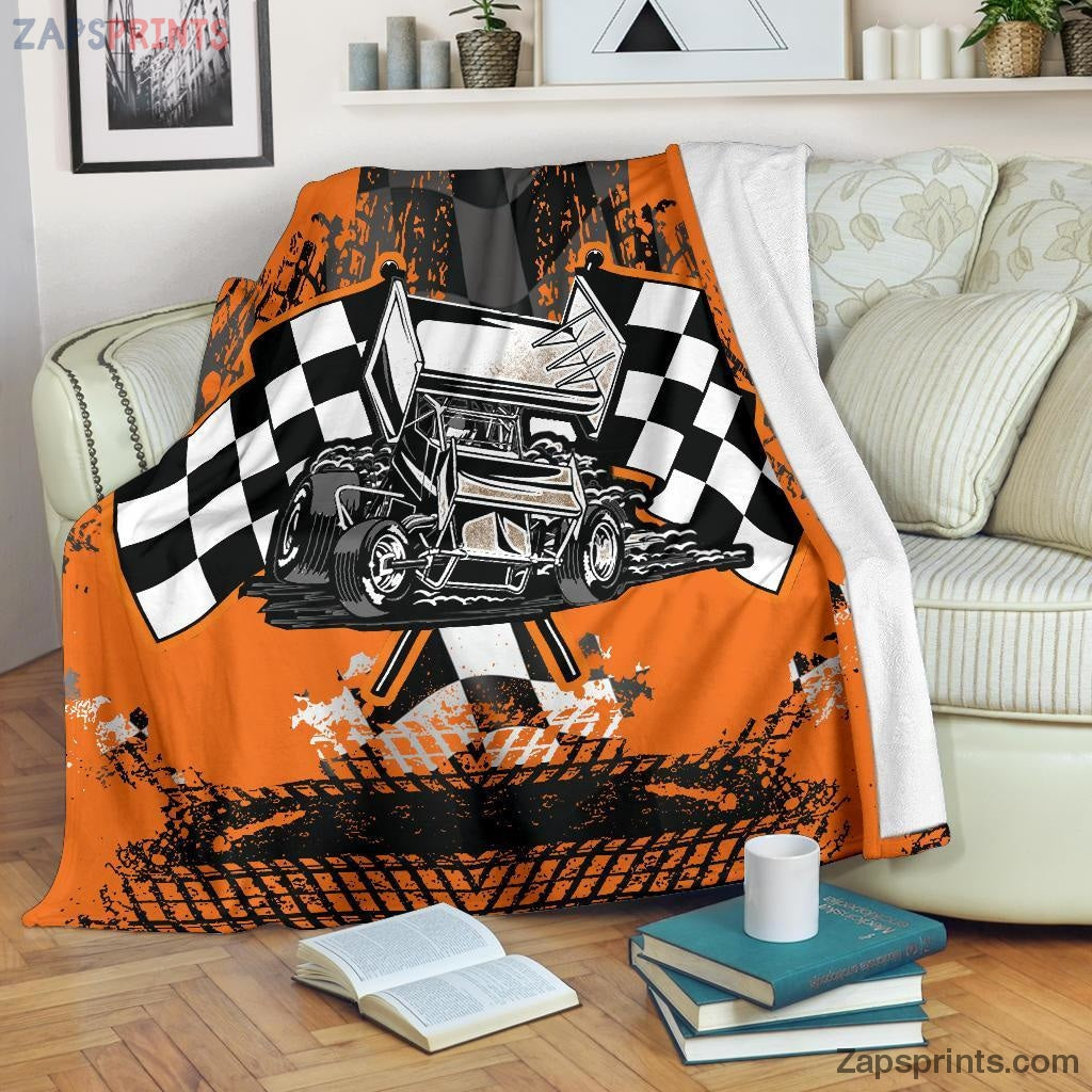 Gift For Racing Lover – Sprint Car Racing Blanket – Gift For Friends