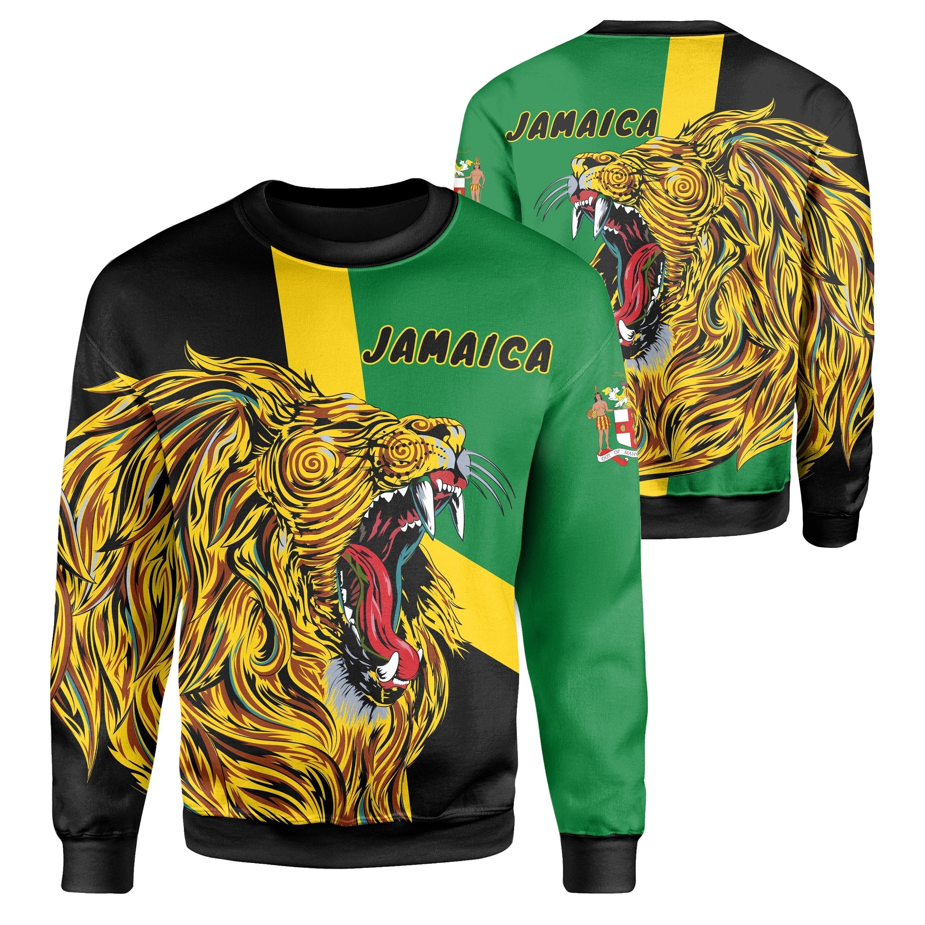 African Sweatshirt – Jamaica Lion Roar Sweatshirt – Wild Style