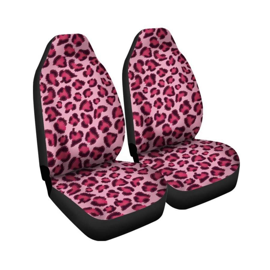 Pink Leopard Print Car Seat Covers