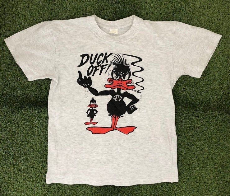 Vintage 1990 S Daffy Duck Punk Grunge Anarchist Duck Off Cartoon Graphic Shirt