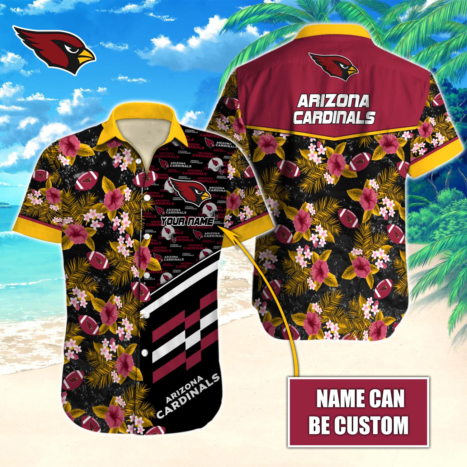 Arizona Cardinals Nfl-Hawaiian Shirt Custom T-40150