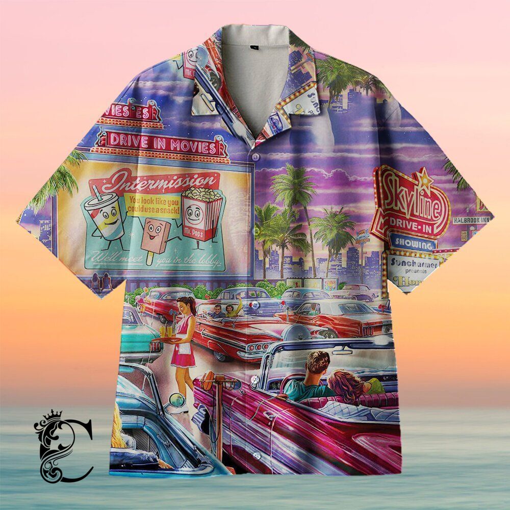 Amazing Drive-In Movie Unisex Hawaiian Shirt