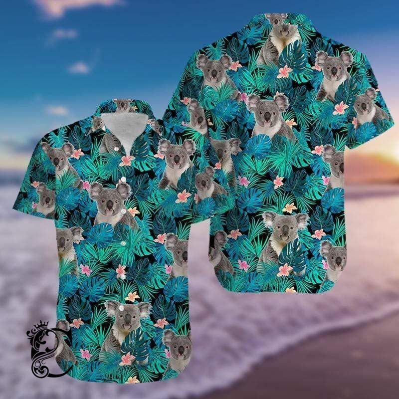 Beach Shirt Shop Koala Tropical Full Hawaiian Shirts- Chillicothemall