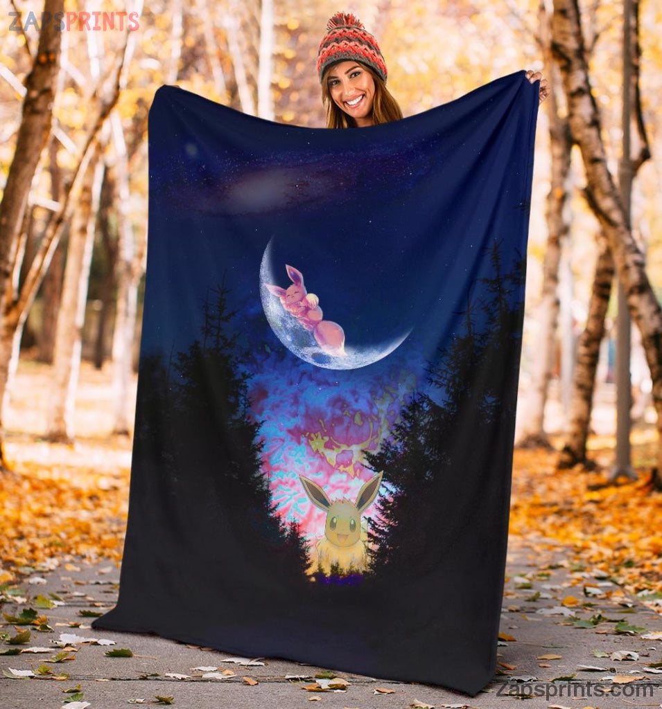 Eevee Moon Pokemon Blanket