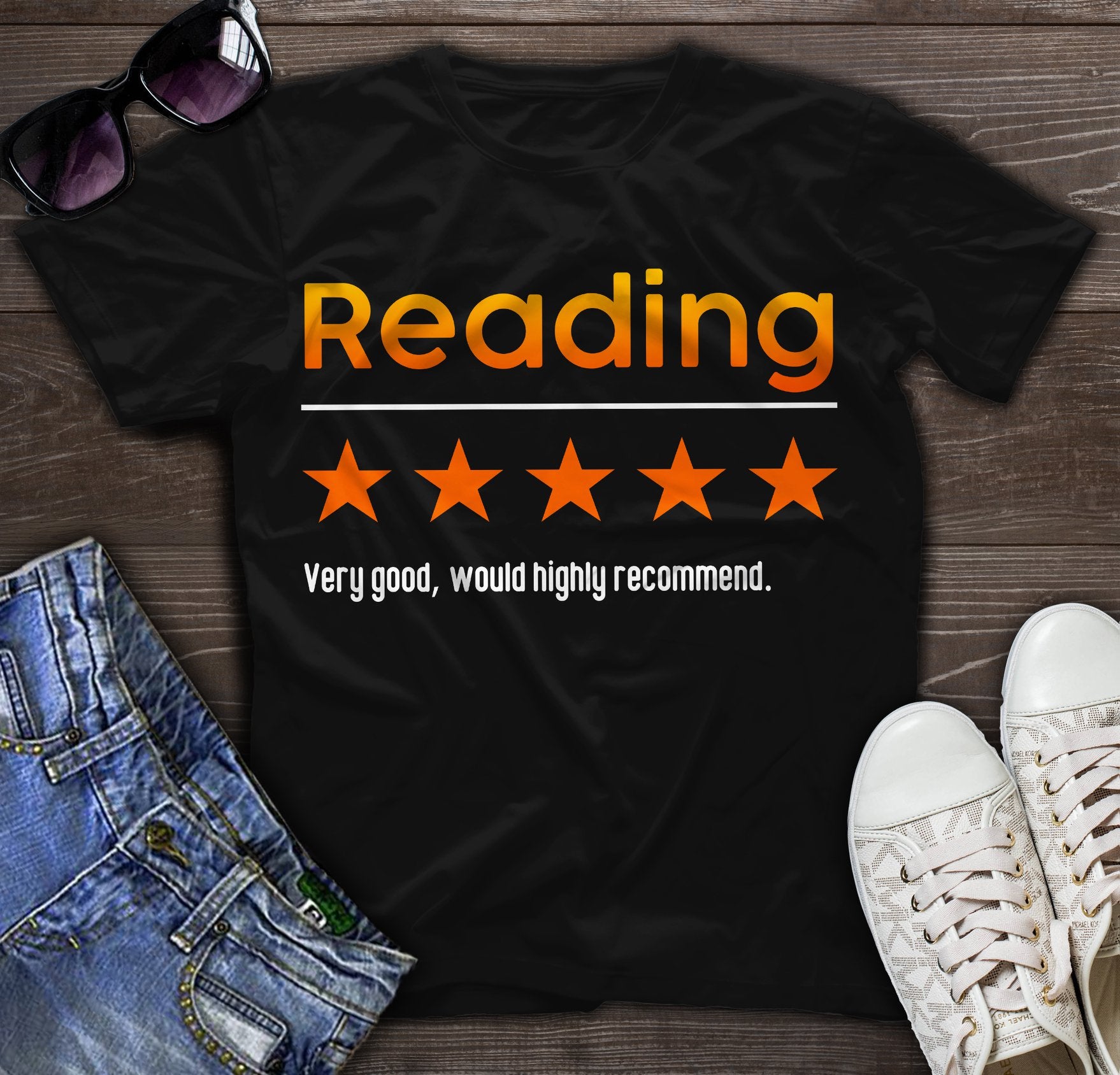 Rate 5 Stars Reading Very Good Would Highly Recommend For Book Lovers Cotton T-Shirt