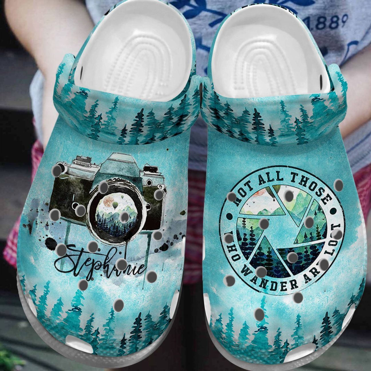 Photo Personalized Clog, Custom Name, Text, Color, Number Fashion Style For Women, Men, Kid, Print 3D Not All Those Who Wander Are Lost