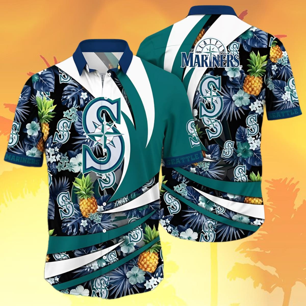 Hawaiian Shirt Mariners Pineapple And Stripe Aloha