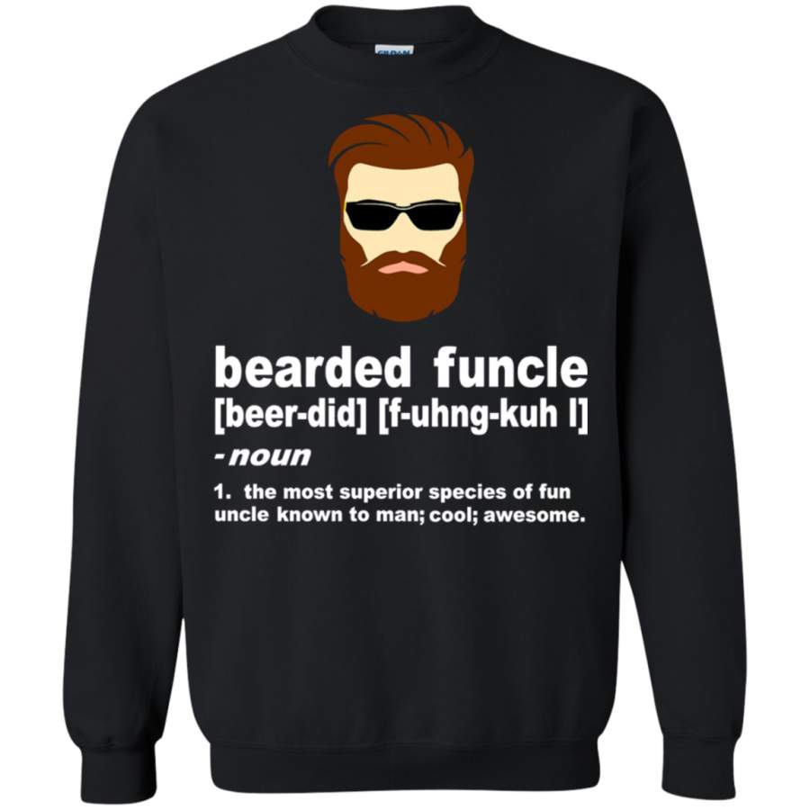 AGR Mens Bearded Funcle Shirt Funny Uncle Definition T-Shirt Crewneck Pullover Sweatshirt