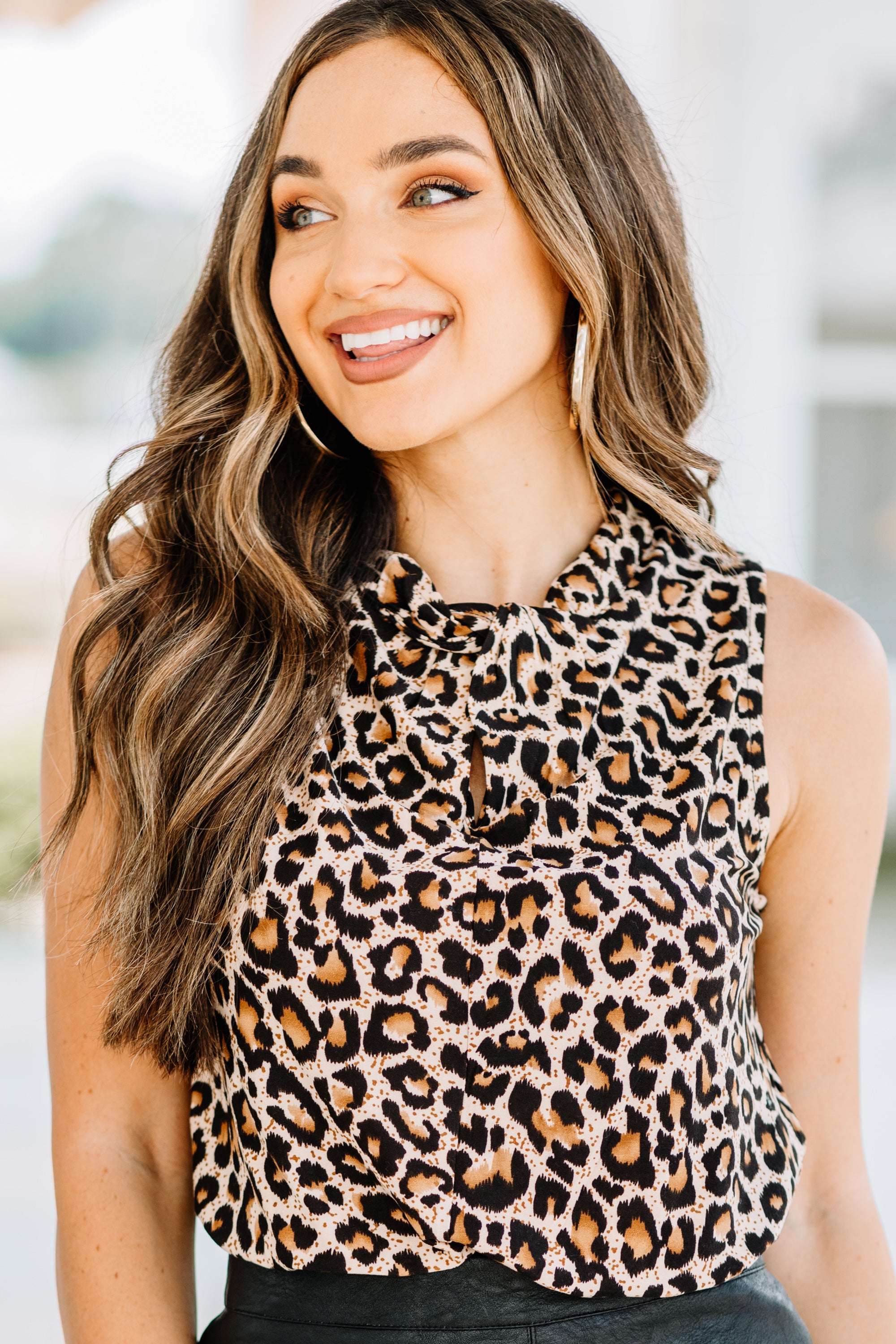 With A Twist Brown Leopard Tank